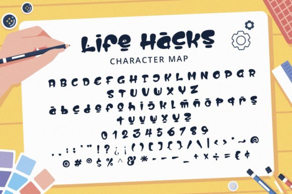 Life Hacks Font PNG with transparent background - Preview 6