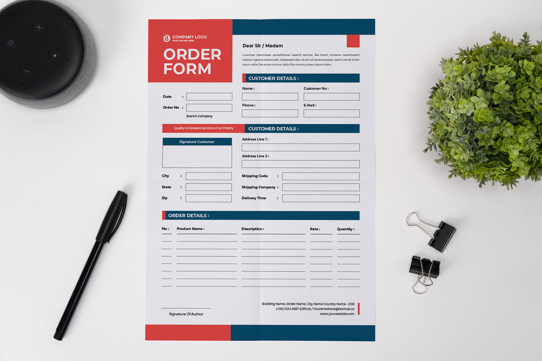 Order Form Template Graphic by formatikastd · Creative Fabrica