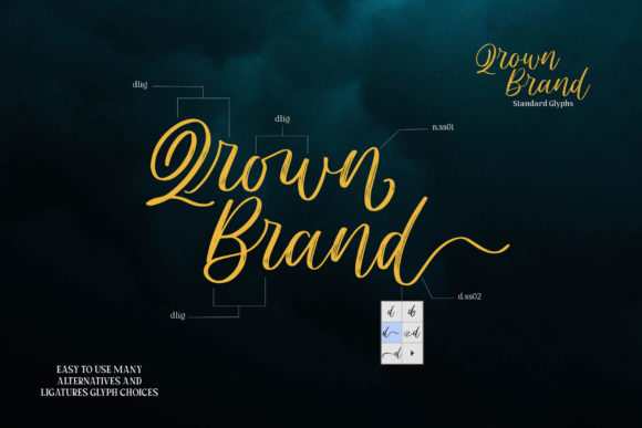 Qrown Brand Font PNG with transparent background - Preview 2