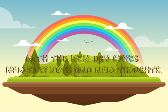 Rainbow Drawn Font PNG with transparent background - Preview 4