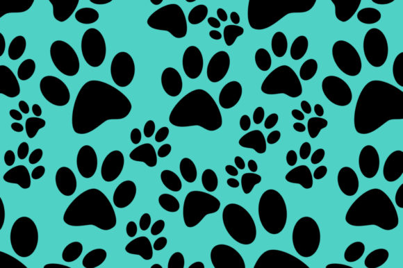 Seamless dog paw print pattern silhouette SVG for Cricut tote bags and vinyl decals
