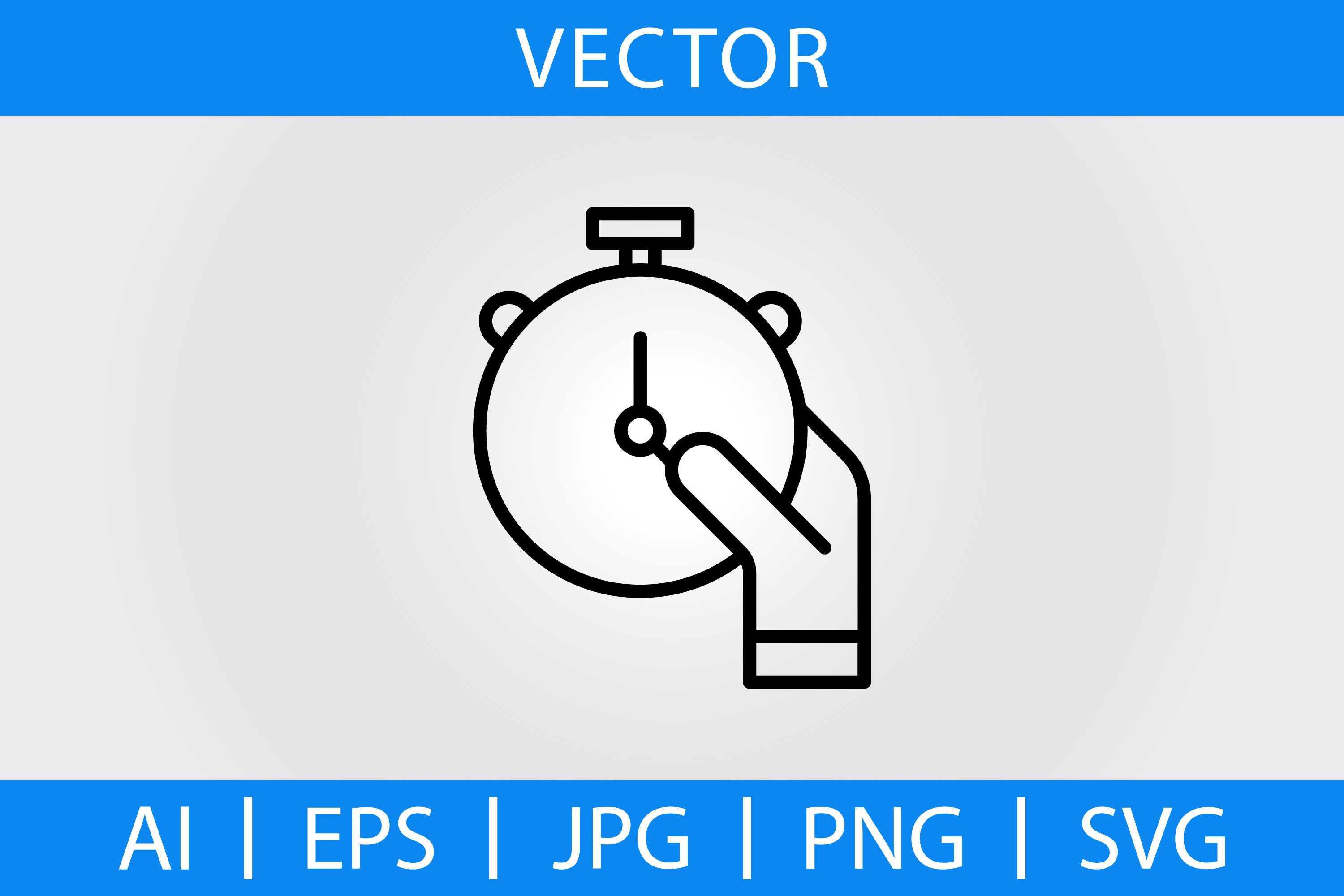 Vector Stopwatch in Hand Outline Icon Graphic by Muhammad Ali ...