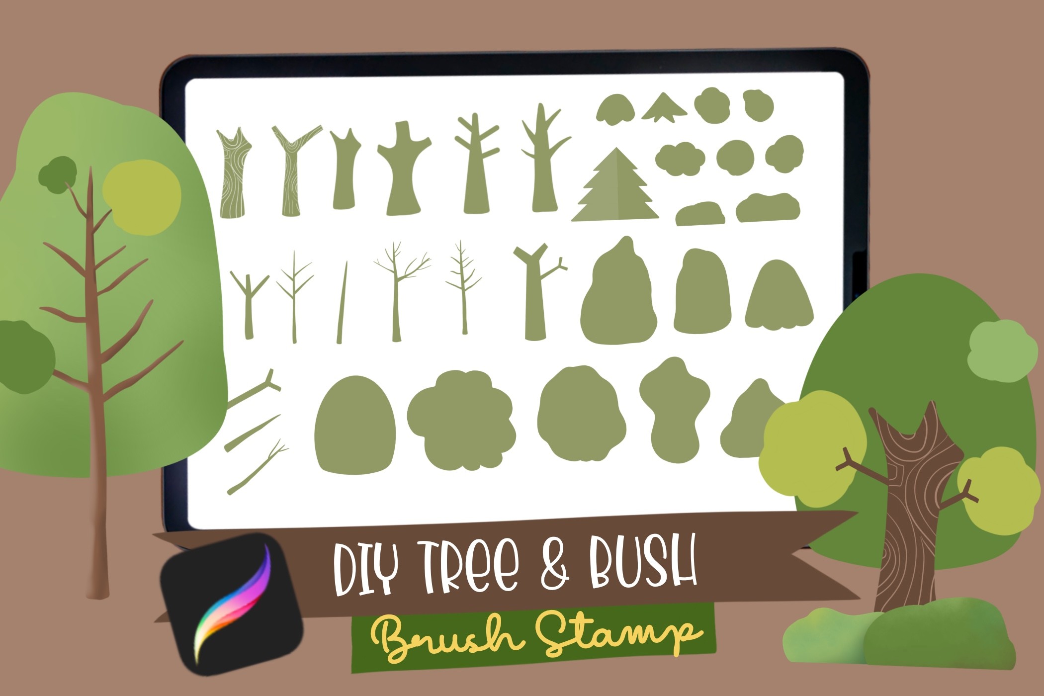 DIY Tree Procreate Brush Stamp - photo 1