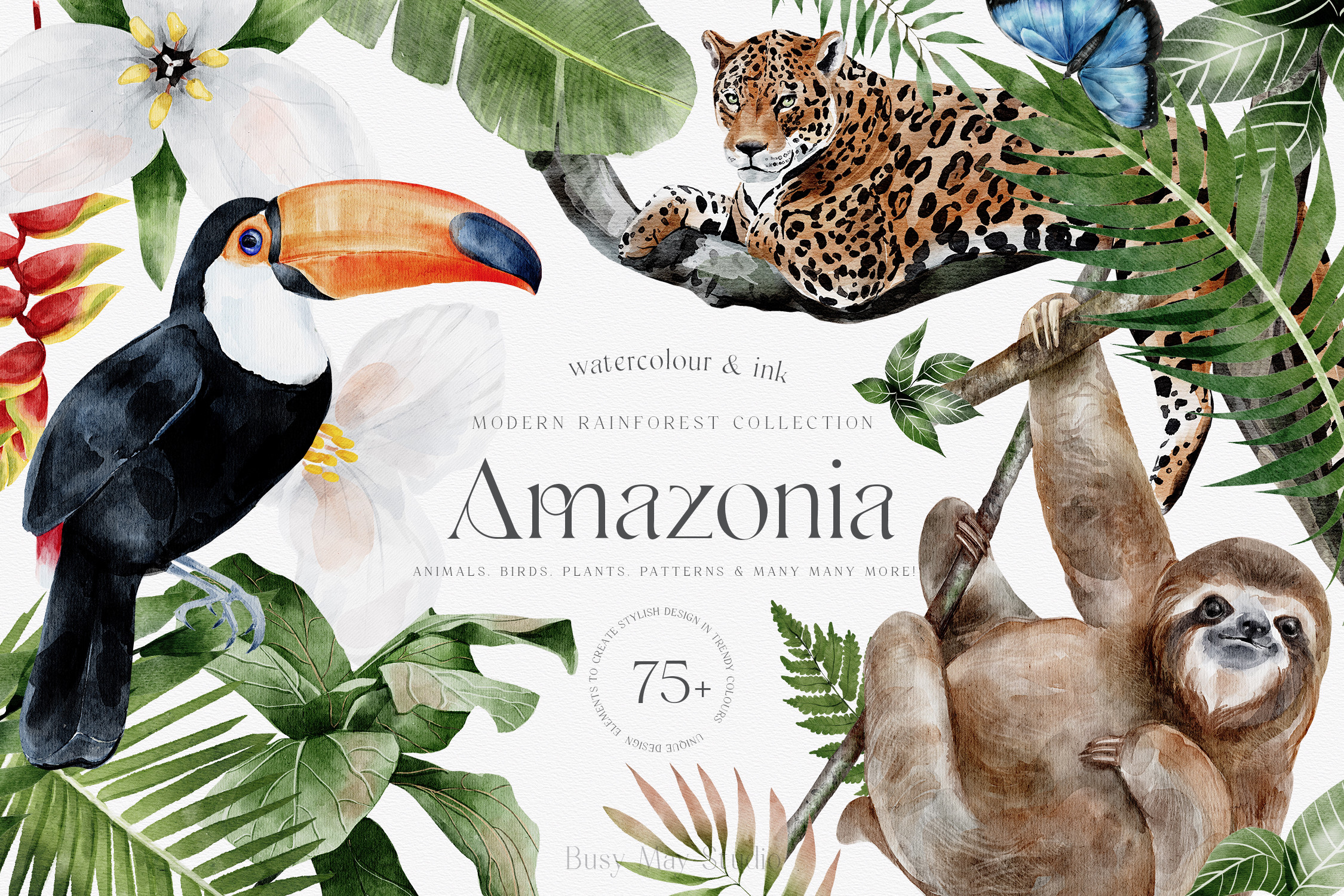 Modern Watercolor Rainforest Collection - photo 1