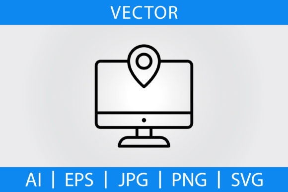 Vector Computer Address Outline Icon Graphic by Muhammad Ali · Creative ...