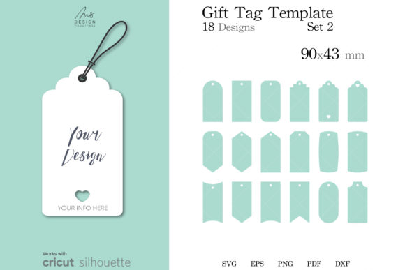 18 Gift Tag Templates SVG Cut File