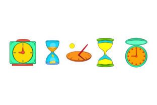 Clock Icon Set, Cartoon Style Graphic by ylivdesign · Creative Fabrica