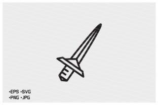 Dagger Line Icon Vector Clipart Graphic by DesignFour · Creative Fabrica