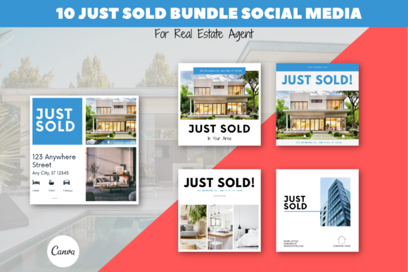 Preview of Just Sold Real Estate Instagram Posts real estate social media template