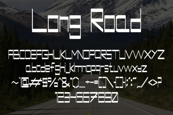 Long Road Font PNG with transparent background - Preview 4