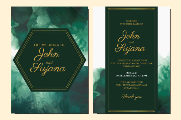 Watercolor Wedding Invitation Cards Graphic Illustrations By Floralworld