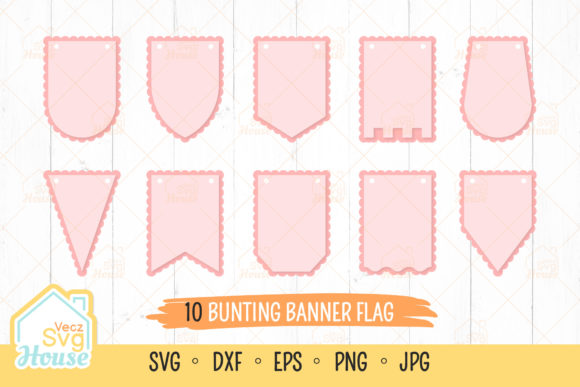 Bunting Banner Bundle Pastel Svg