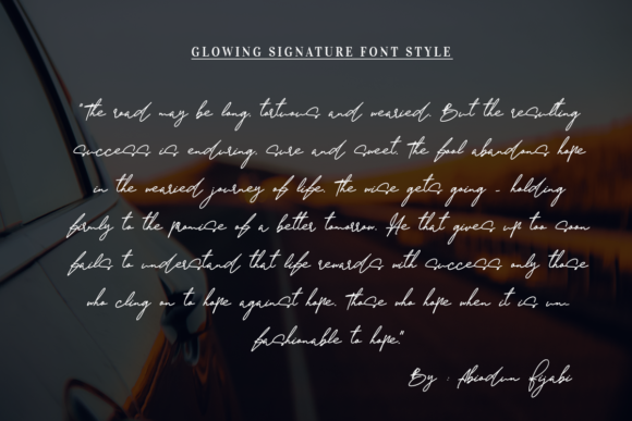 Glowing Signature Font - Preview 3