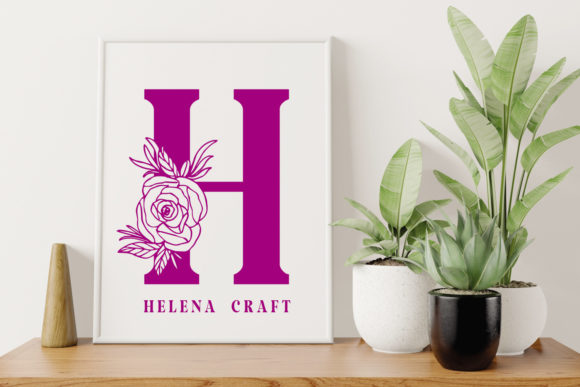 Magnolia Monogram Font PNG with transparent background - Preview 5