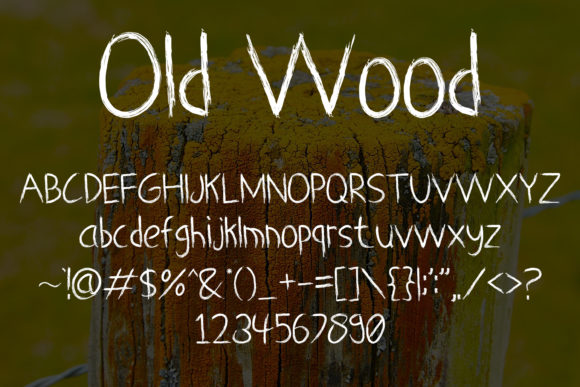 Old Wood Font PNG with transparent background - Preview 4