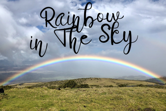 Rainbow Signature Font PNG with transparent background - Preview 3