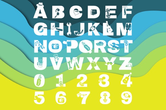 Rockin' Daddy Trio Font PNG with transparent background - Preview 1