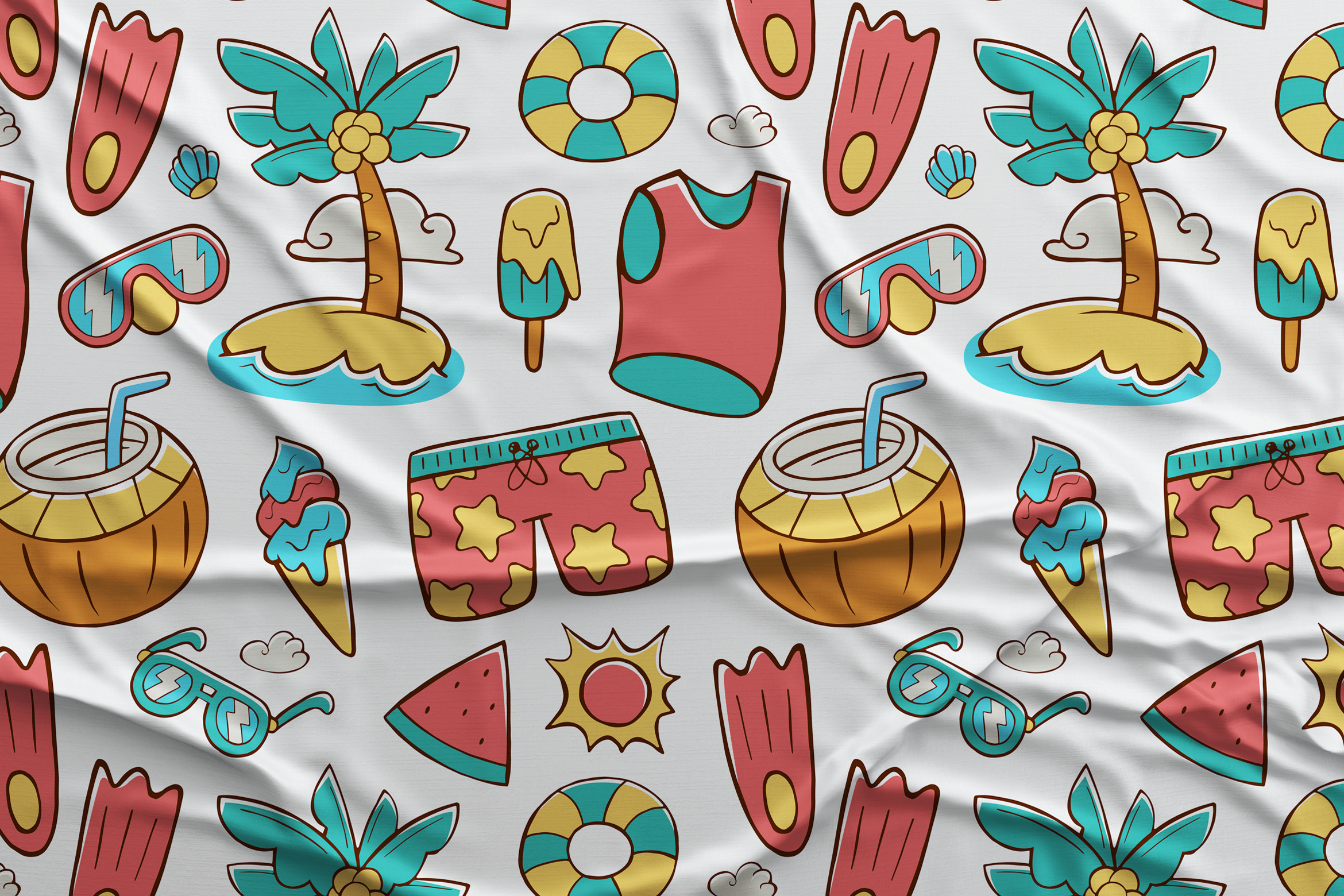 Summer Seamless Pattern #01 Graphic by medzcreative · Creative Fabrica
