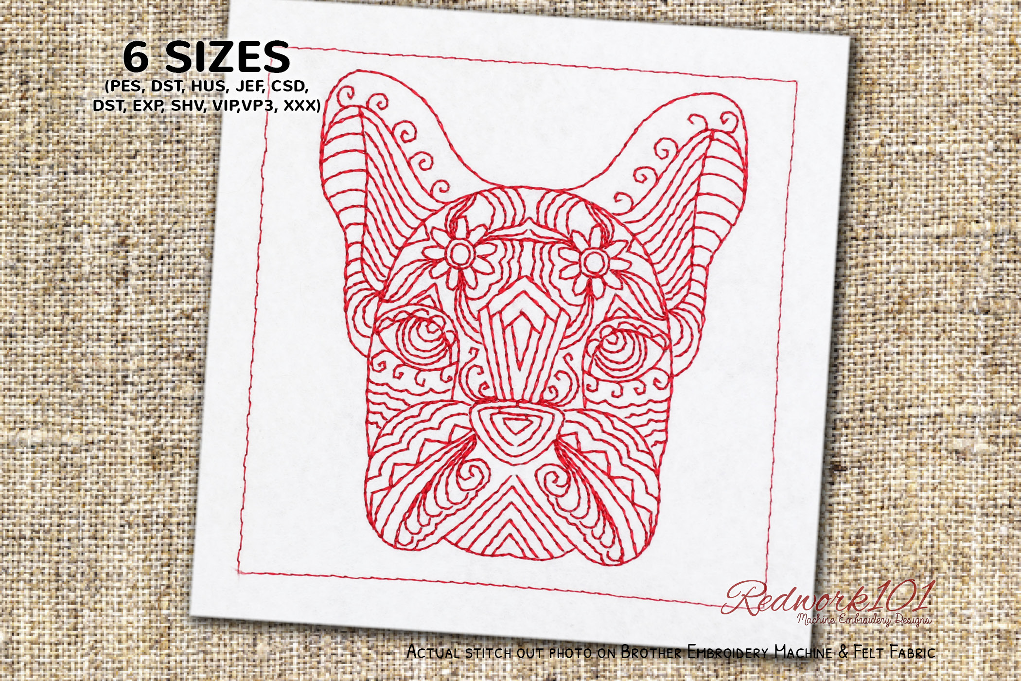 Zentangle Stylized Dog Face