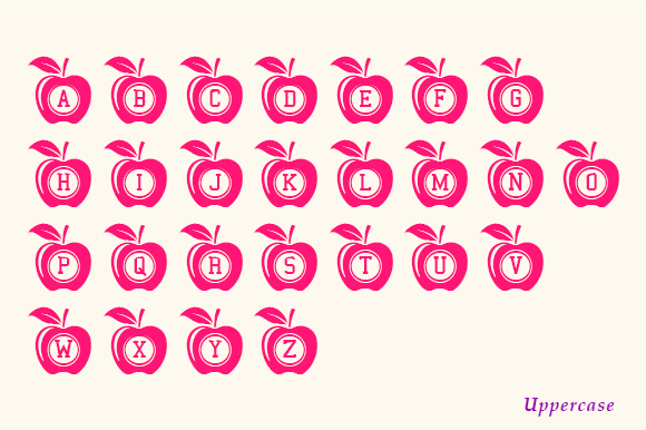 Apple Monogram Font PNG with transparent background - Preview 4