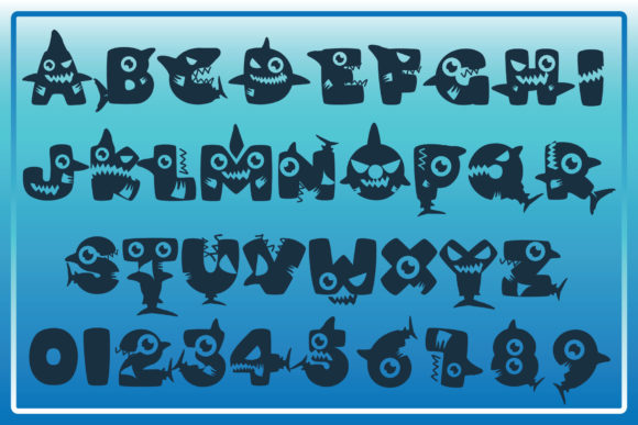 Baby Sharkz Font PNG with transparent background - Preview 4