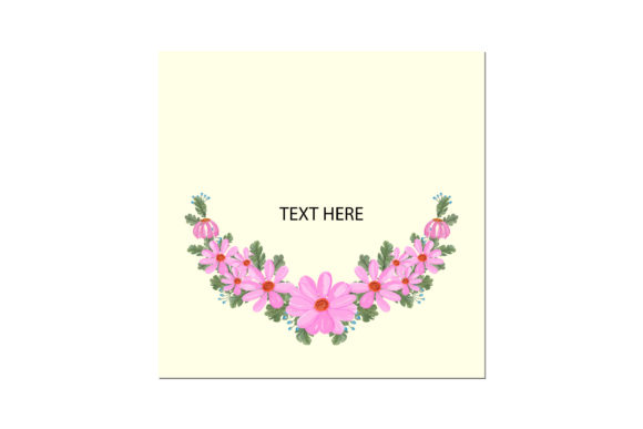 Beautiful Floral Frame Postcard Gráfico Modelos de Impressão Por Floralworld
