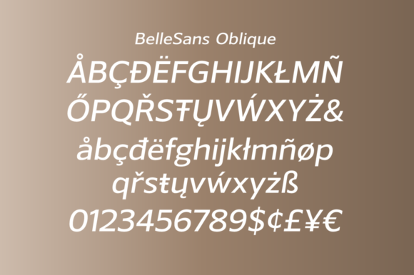 Belle Sans Regular and Oblique Font - Preview 2