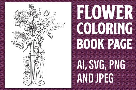 Flower Coloring Book Page for KDP