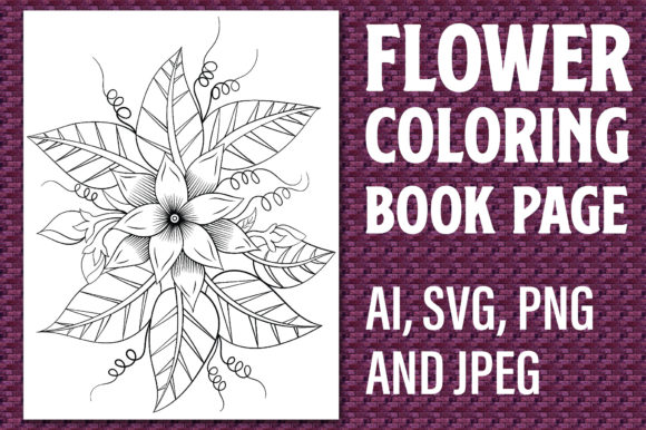 Flower Coloring Book Page for KDP