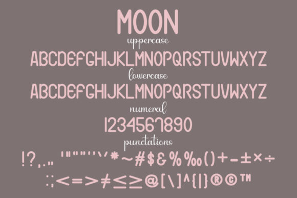 Moon Font PNG with transparent background - Preview 5