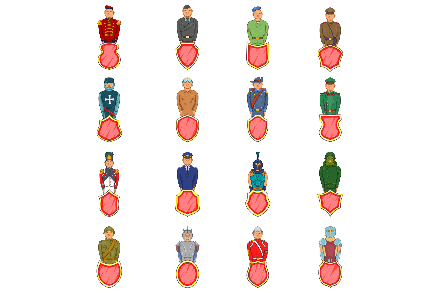 Military Defender Icons Set Graphic by ylivdesign · Creative Fabrica