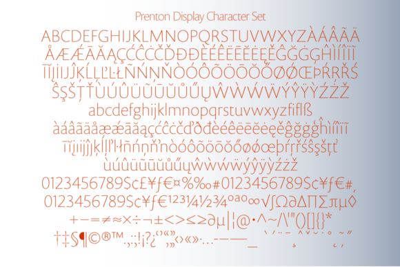 Prenton Display Thin Font font preview - 3