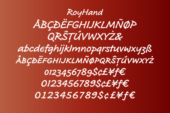 RoyHand Regular and Bold  Font PNG with transparent background - Preview 1