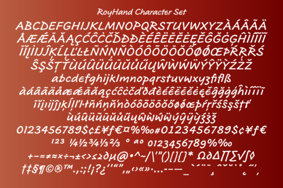 RoyHand Regular and Bold  Font PNG with transparent background - Preview 2