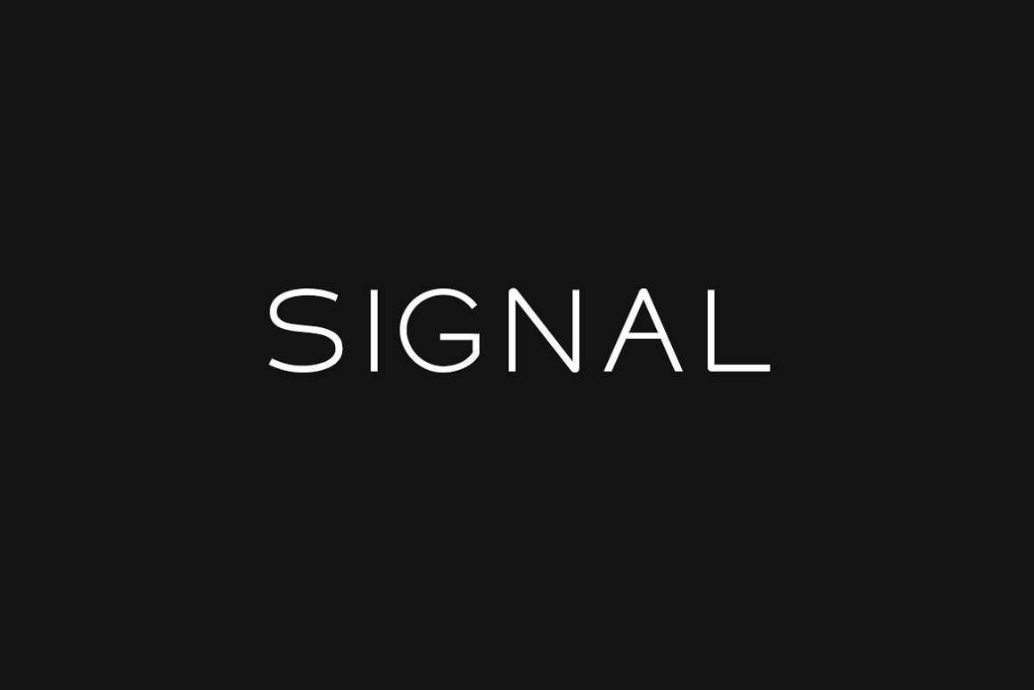 Signal preview, clean geometric display font