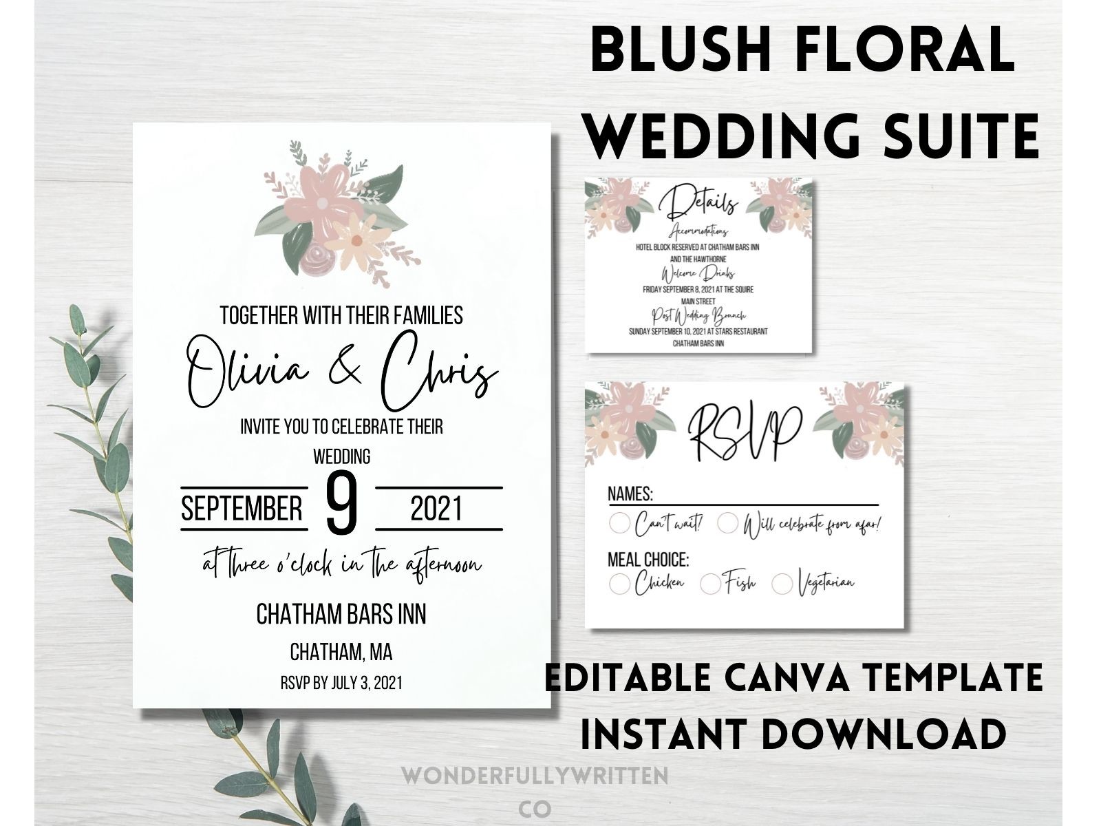 Floral Canva Wedding Suite Template