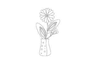 Flower Vase Beauty Outline Graphic by garnetastudio · Creative Fabrica