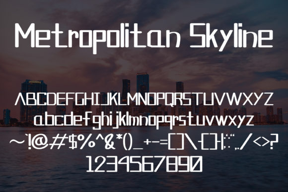 Metropolitan Skyline Font PNG with transparent background - Preview 4