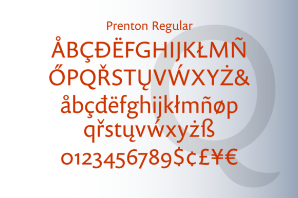 Prenton Regular and Thin Font PNG with transparent background - Preview 1