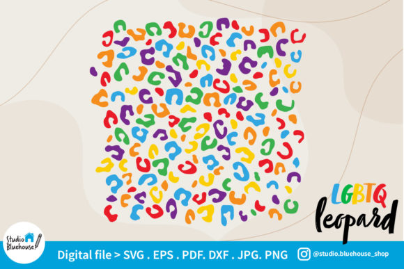 Pride Leopard Rainbow Pattern Graphic Crafts By Studiobluehouse