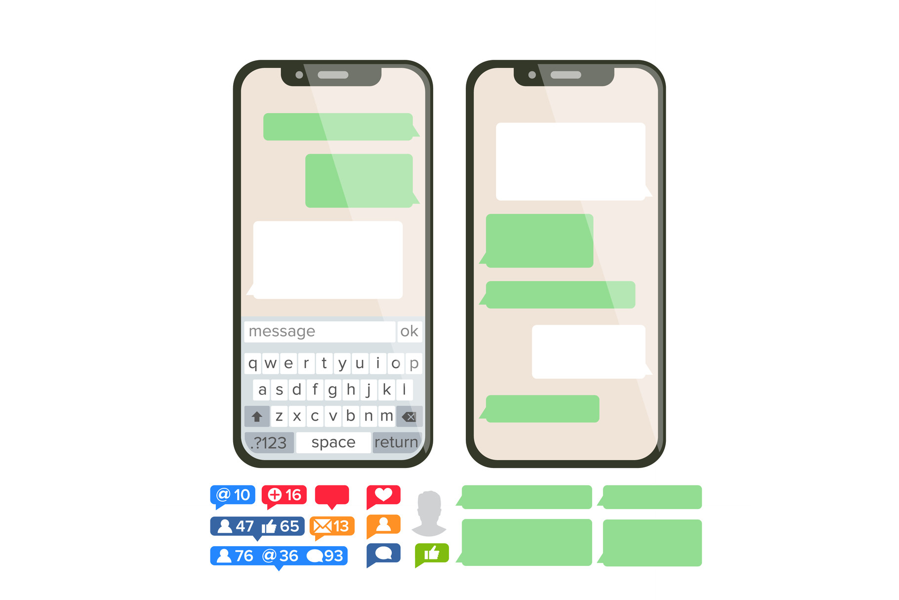 Chatbot Text Message Vector. Chat Bot