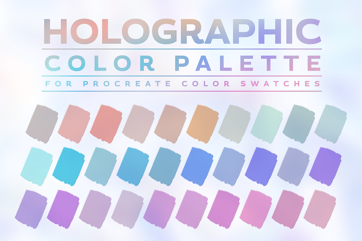 Holographic Color Palette Procreate IPad