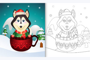 Husky Red Cup - Coloring Page Graphic by wijayariko · Creative Fabrica