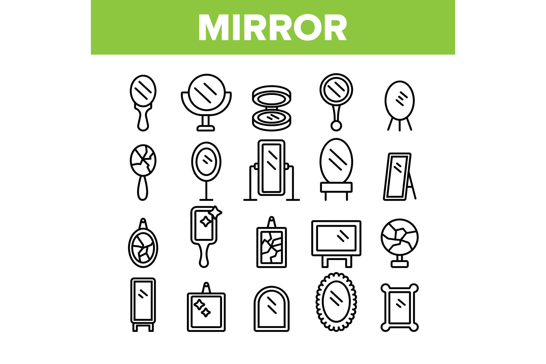 Mirror Different Form Collection Icons Graphic by stockvectorwin ...