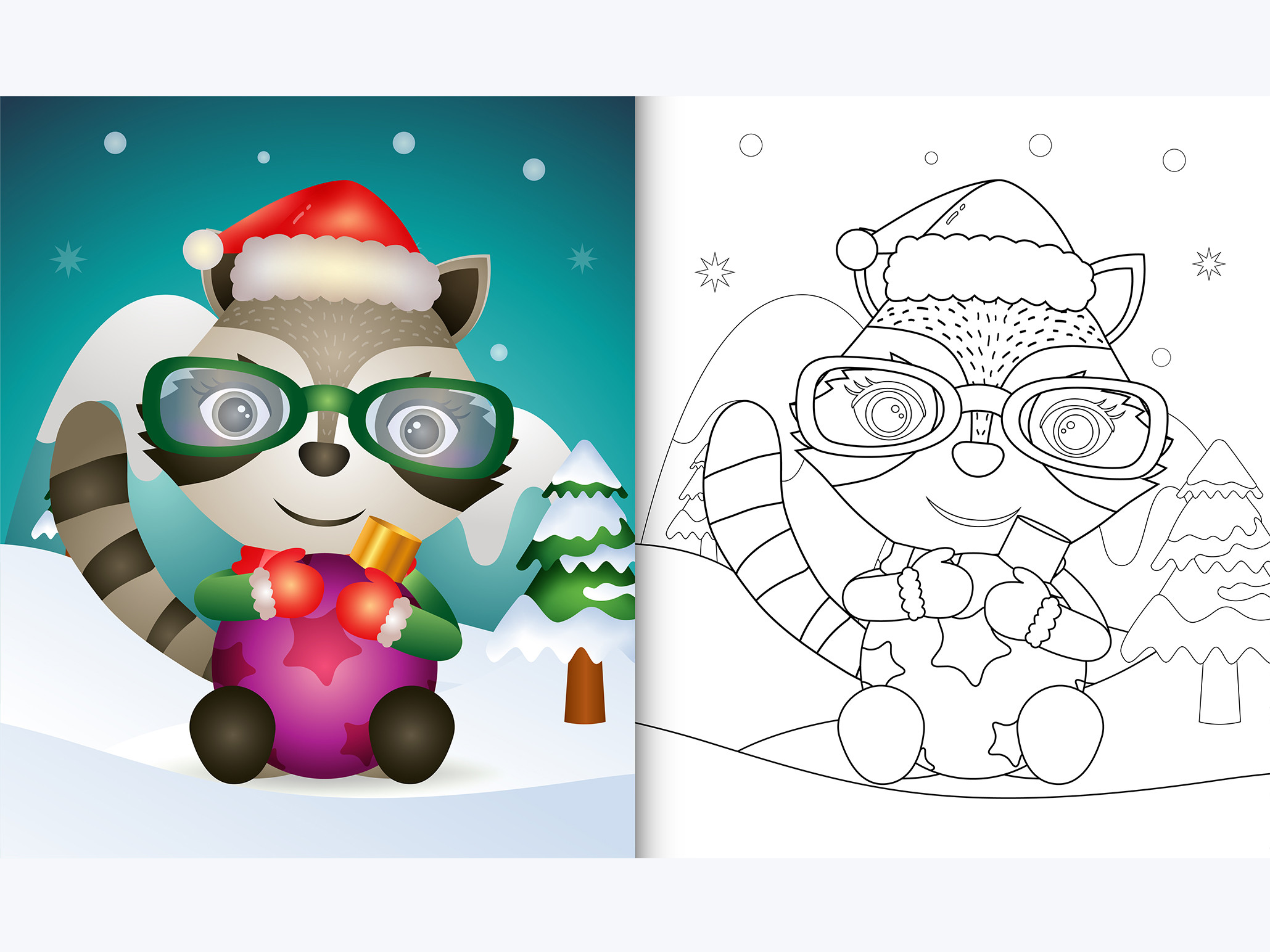Raccoon Hug - Coloring Page Graphic by wijayariko · Creative Fabrica