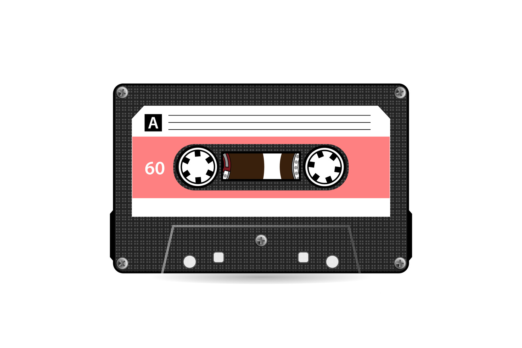Retro Audio Cassette Vector. Plastic Graphic by pikepicture