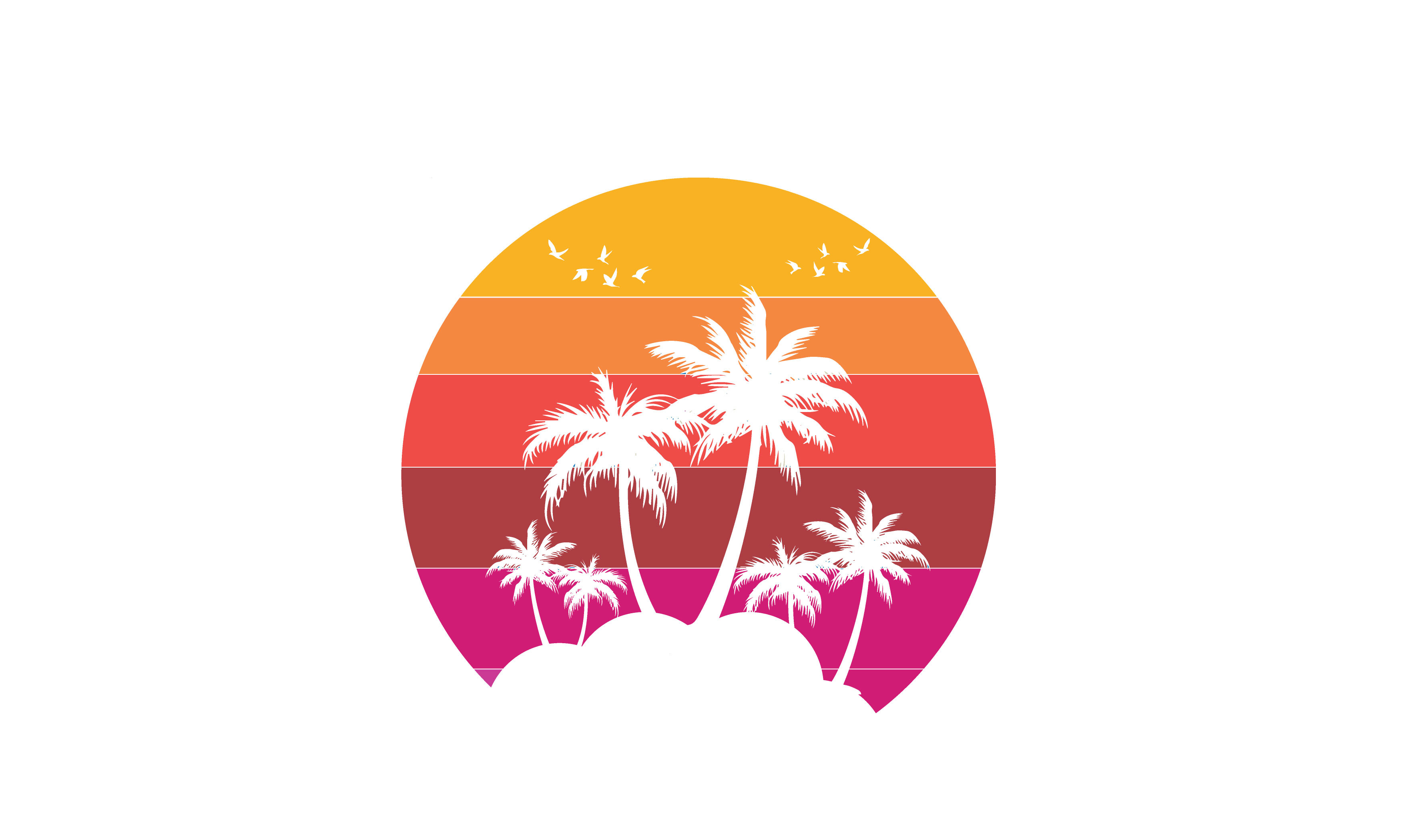 Retro Vintage Sunset Beach Palm Tree Graphic by st · Creative Fabrica