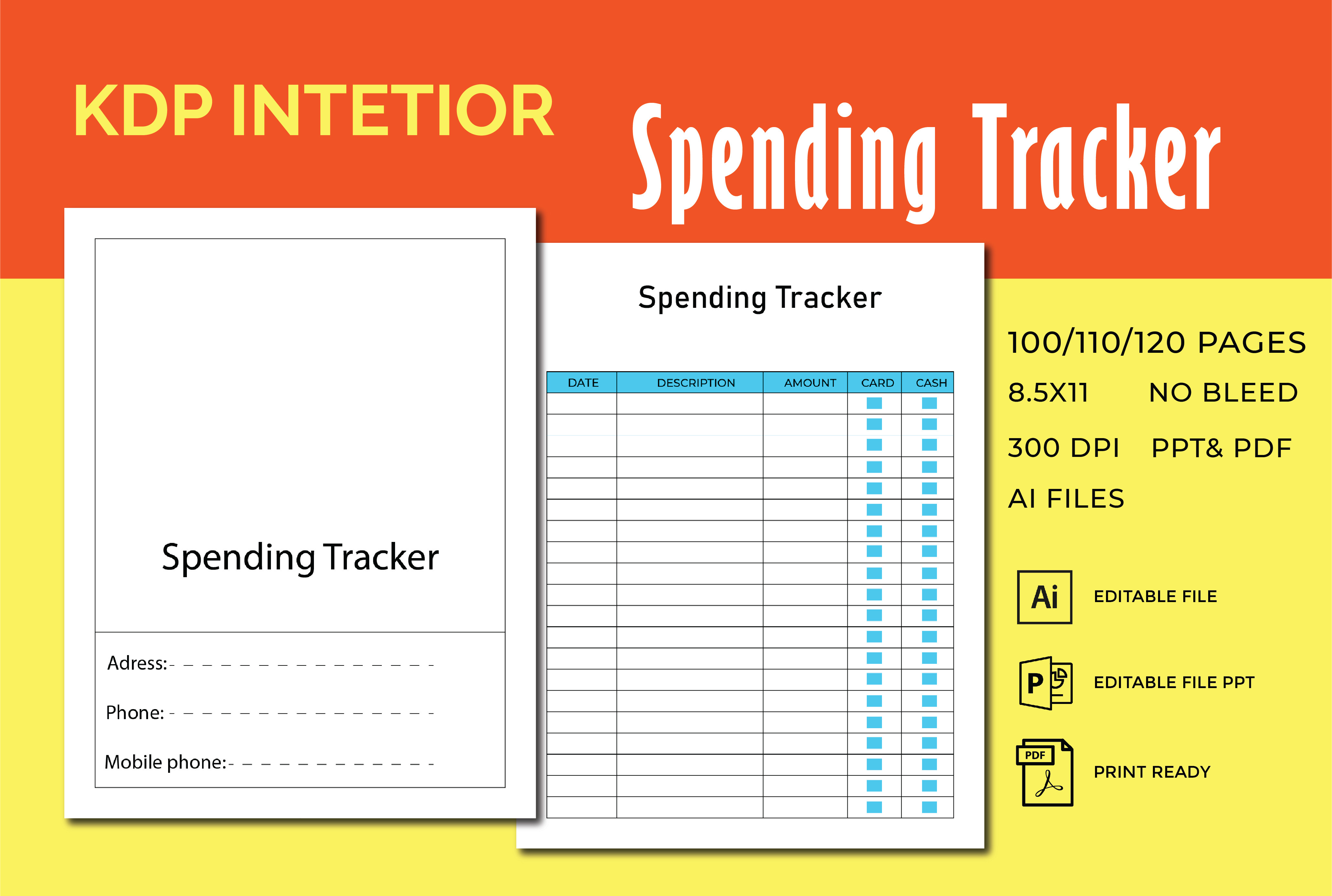 Spending Tracker KDP Interior Graphic by alamingdx · Creative Fabrica