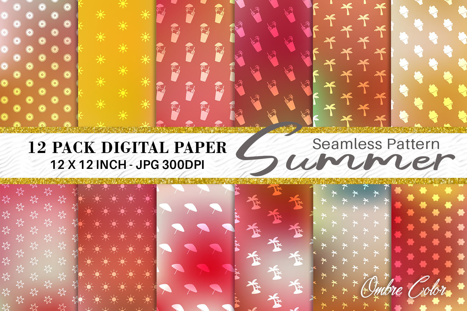 Summer Seamless Digital Paper Background Graphic by Artnoy · Creative ...