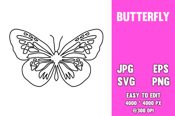 Coloring Butterfly Graphic by TreeSVG · Creative Fabrica